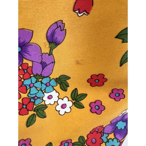 Vtg 60s 70s Yellow Floral Print Maxi Dress Cottage Boho Retro Groovy Handmade - Picture 14 of 16